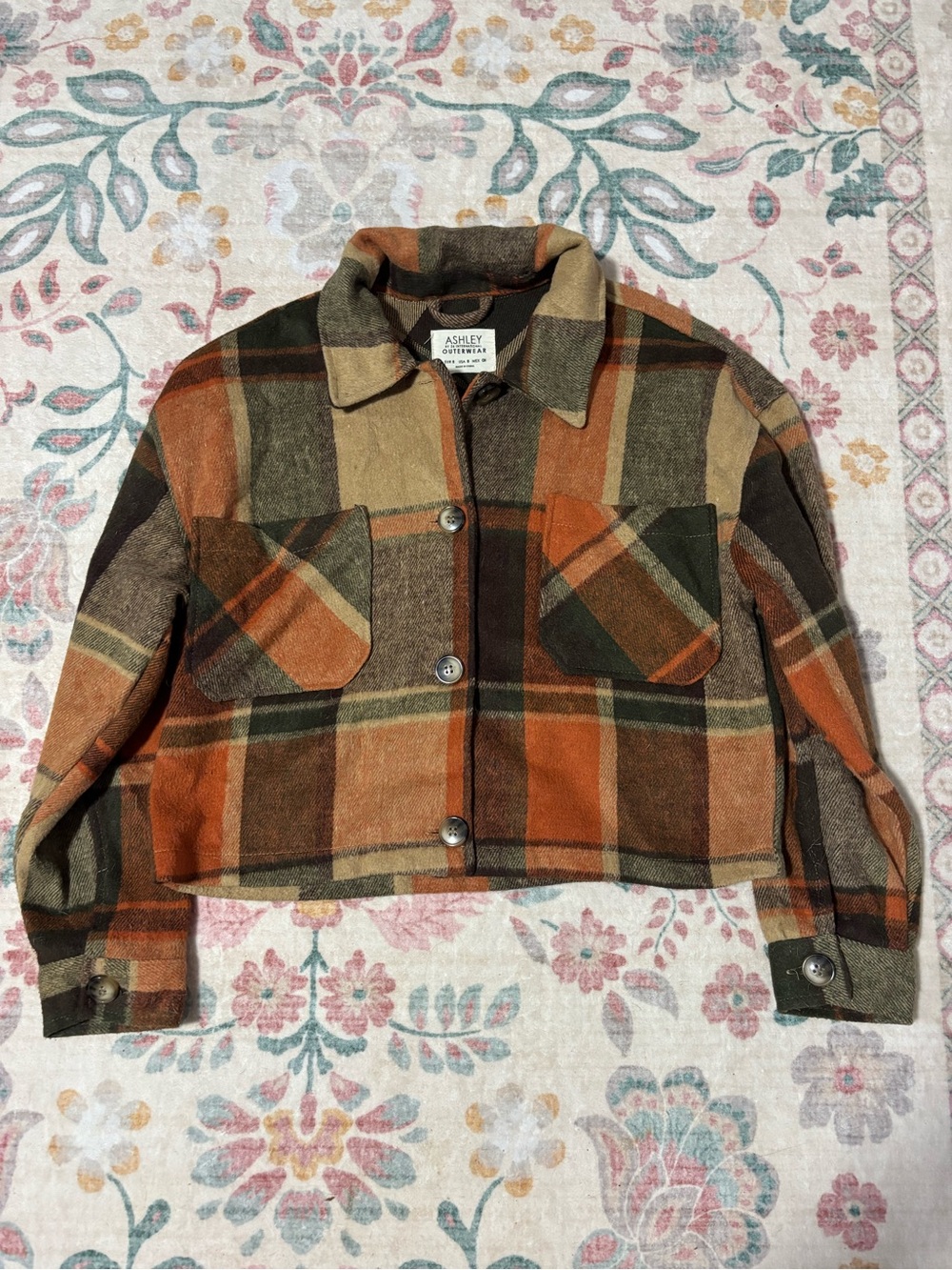 Ashley By 26 International Cropped Plaid Jacket